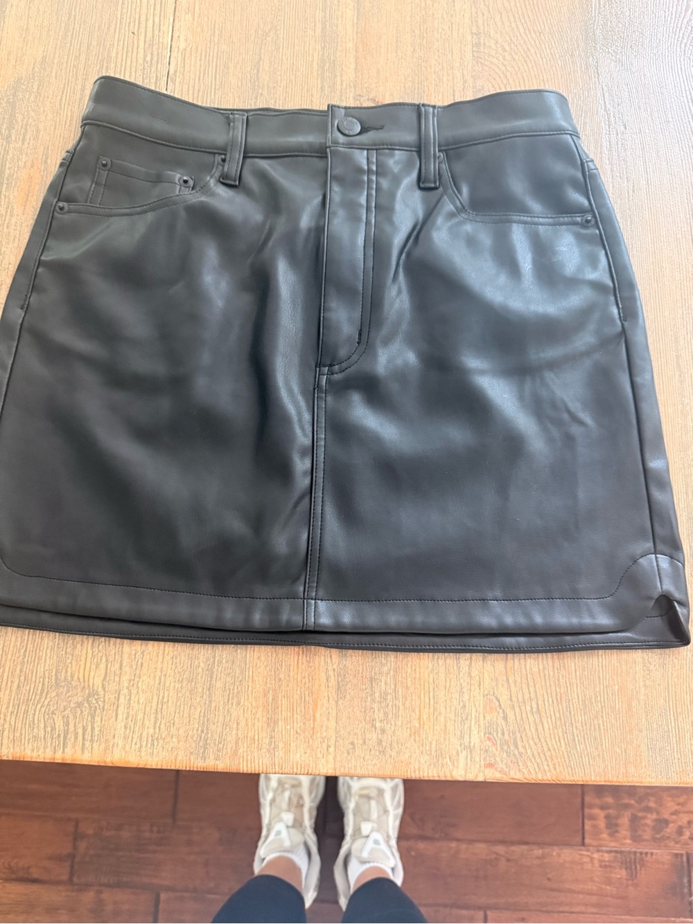 Pistola  Black Faux Leather Mini Skirt